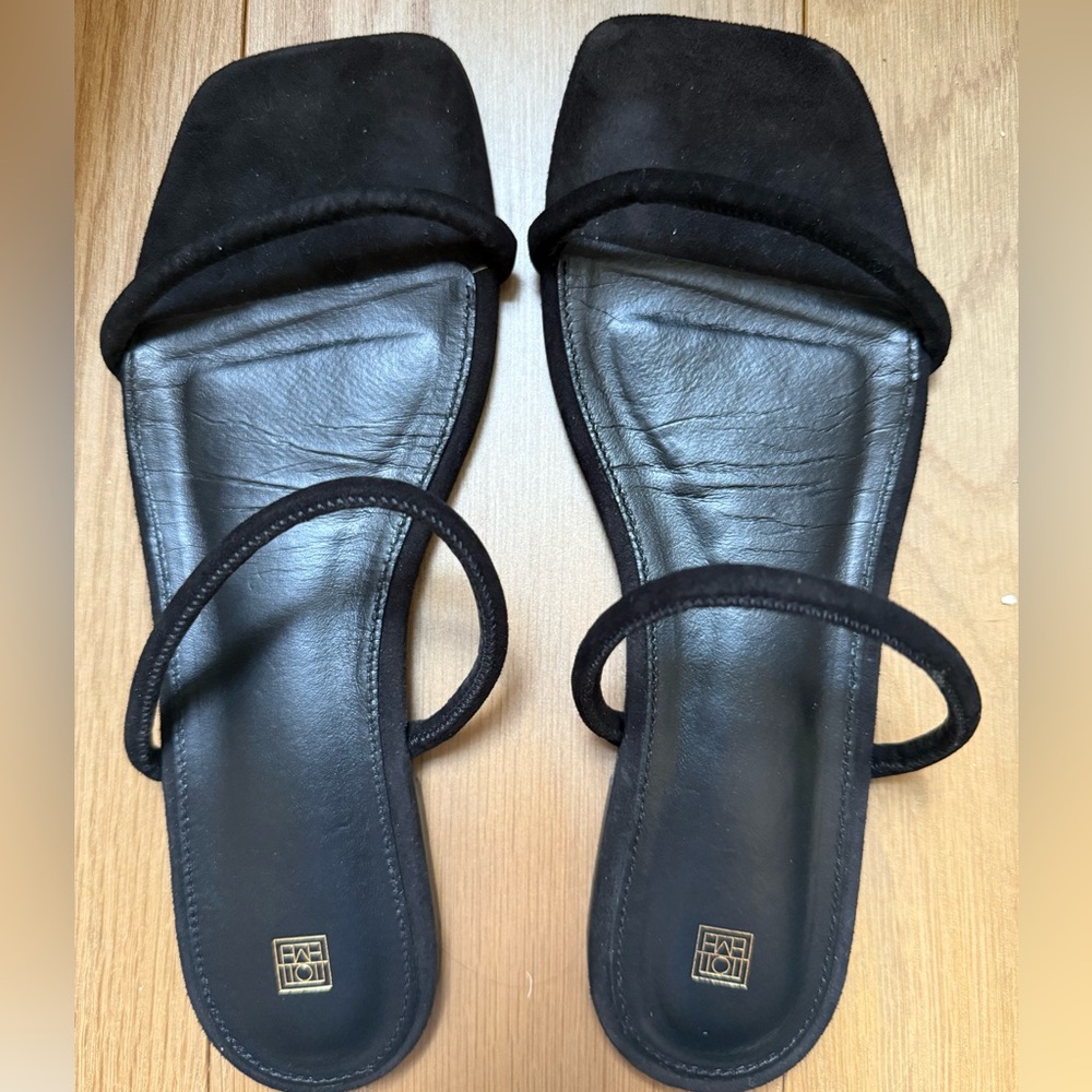 Toteme Minimalist Suede Slides